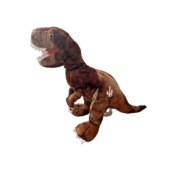 Official Jurassic World Tyrannosaurus T-Rex Dinosaur Brown Plush Stuffie Toy 11" - Picture 2 of 6